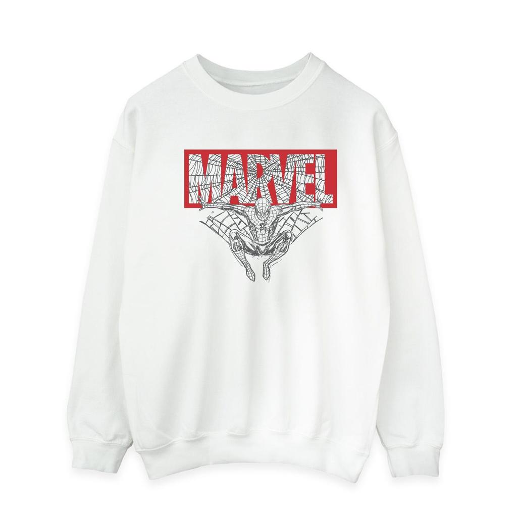 Marvel Mens Spider Man Logo Red Sweatshirt