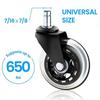 1Pcs Office Chair Caster Wheels Heavy Duty & Safe For All Floors Including Hardwood 3" Rubber Replacement For Desk Floor