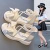 Sandali Estivi da Bambina, Design con Fiocco, Scarpe Principessa alla Moda per Bambini di Mezza Età e Più Grandi, Scarpe Romane Alte per Bambini con Suola Morbida.
