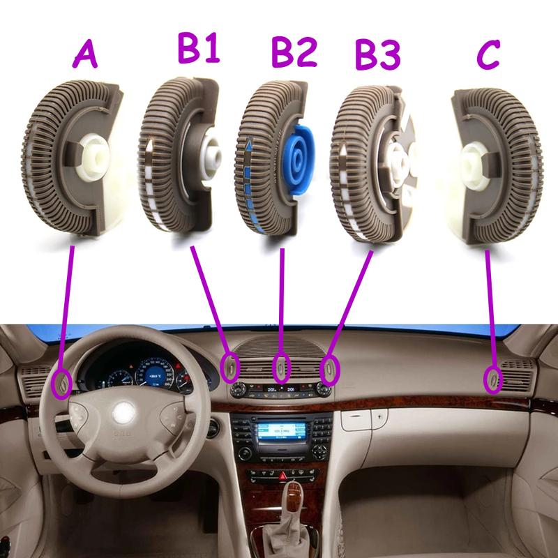 W211 2/3PCS Front Left Right Air Conditioner Ac Vent Base Roller Knob For Mercedes Benz E Class 2003-2008 E230 E280 2118300054
