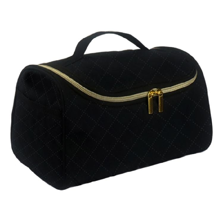 

Elegant Quilted Cosmetic Bag Hair Curler Travel Case For Popular Hair Dressing Attachments And Grooming Products Storage чорний