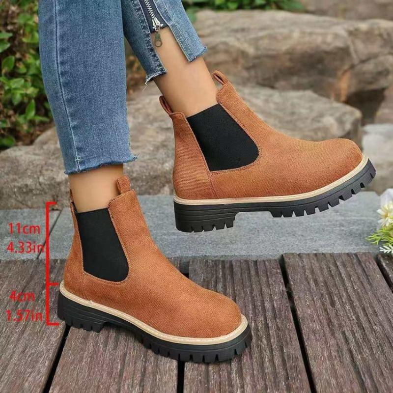 New Women's Shoes: Simple and Thick-soled Ankle Boots