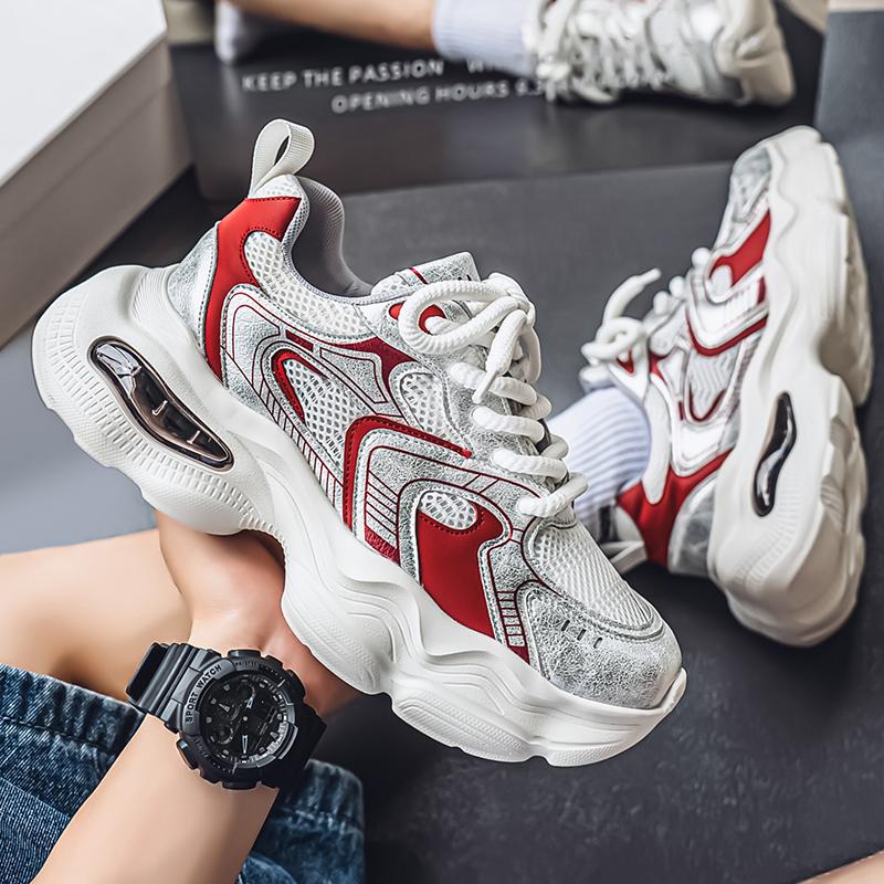 New Fashion Men 's Four Seasons Comfortable Thick Sole Shoes Students Boys GirlsTrending Soft Sole Breathable Casual Running Sneakers