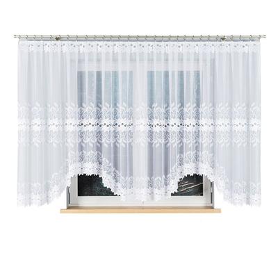 Bastia - Ready-Made Jacquard Curtain With A Cut At The Bottom - 500X160 Cm - White
