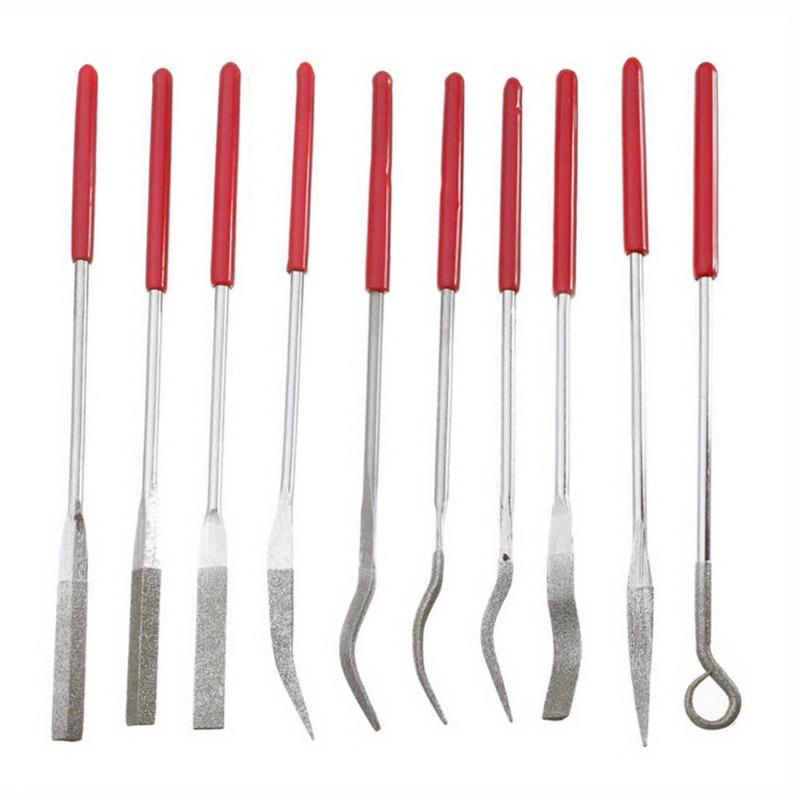 10Pcs/Set Diamond Coated Riffler Files Mechanical Watch Jewelry Files Tools Set