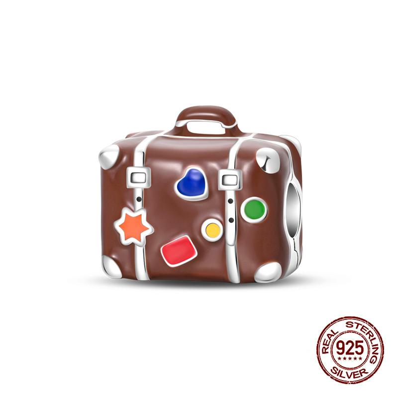 Klassischer Kupfer Eiffelturm Koffer Berühmte Sehenswürdigkeiten Charms Perlen Passend für 3mm Original Armbänder DIY Schmuck Geschenk