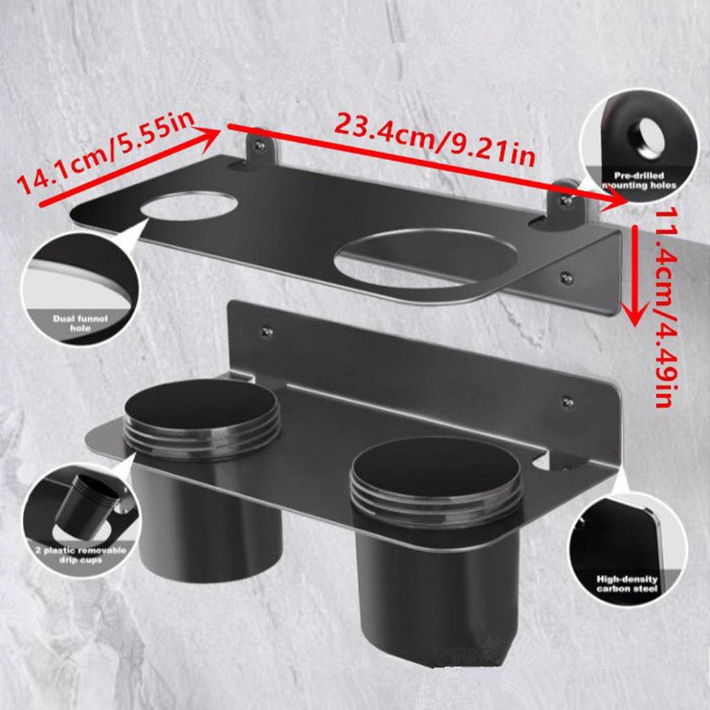 Oil Funnel Storage Rack 2 Pieces Organizer Storage Rack Wall Mount Stand For Camping Shed Breakroom Workshop Home Trailer