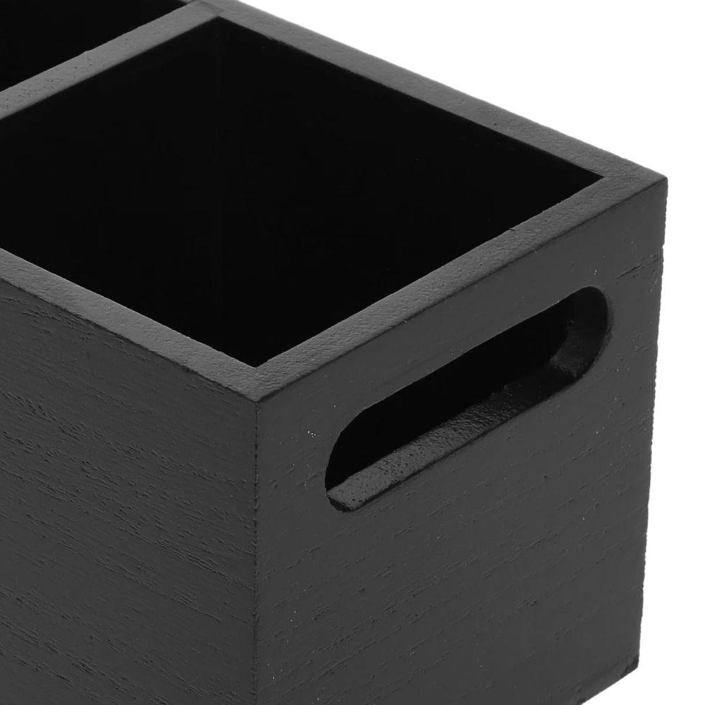 with Handle Remote Control Storage Rack Solid Wood Pencils Holder Tray Desktop Storage Box Bedroom