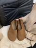 Soft Leather Version~ Retro Round Head One-pedal Platform Single Shoes Women's 2025 New Two-wear Boken Shoes Soft-soled Doudou Shoes