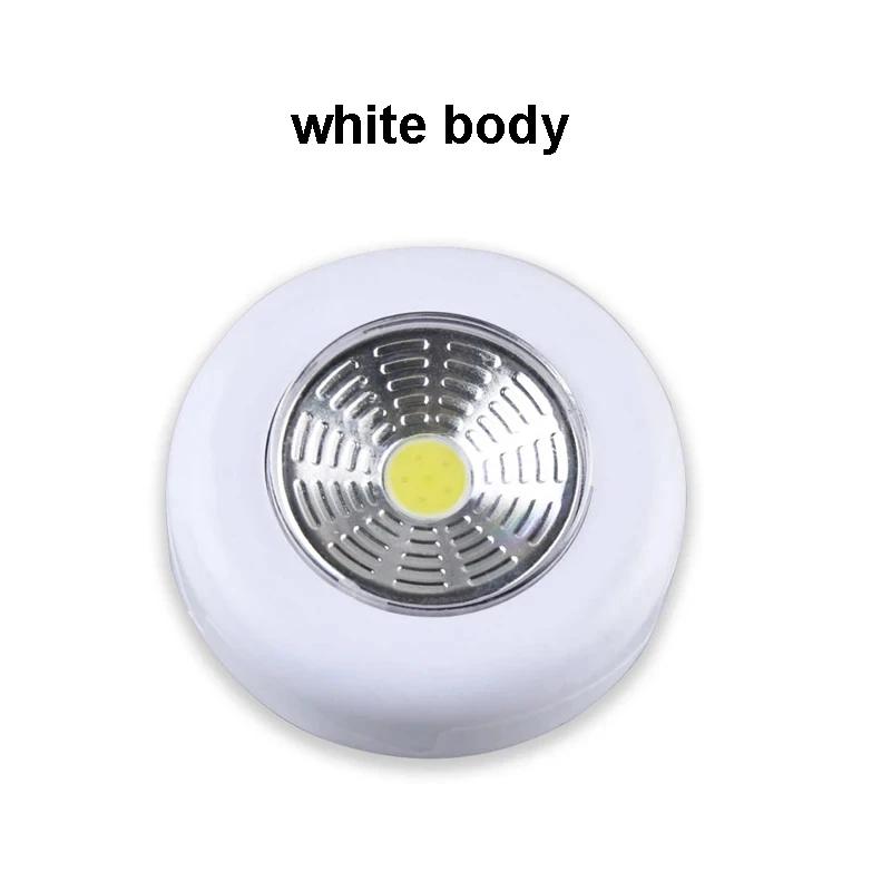 COB LED Round Night Light Wireless Touch Cabinet Lights Battery Powered Wardrobe Lamp For Stair Hallway Closet Bedroom Lighting
