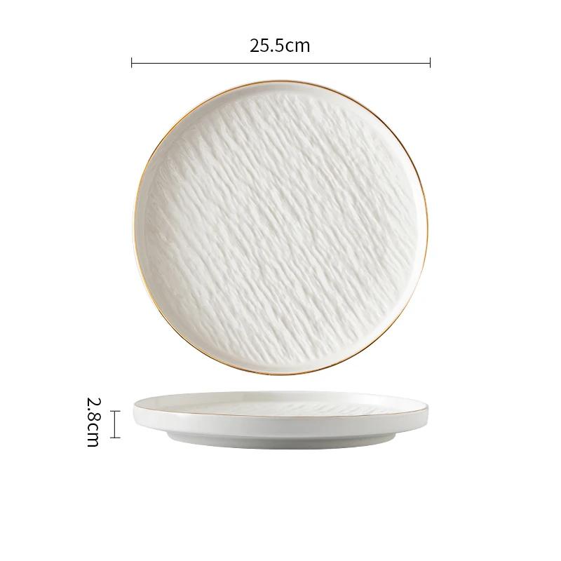 High End Steak-Essteller Haushalt Leichte Luxus-Geschirr Keramikteller Kreative Einfarbige Frühstückstablett Exquisites Geschirr