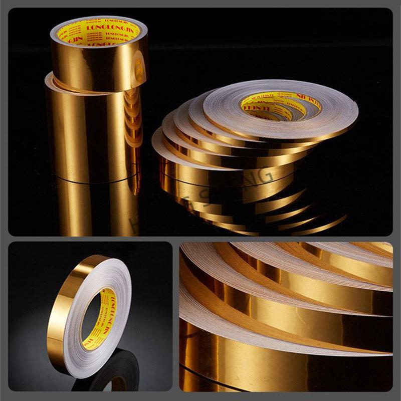 

50M Gold black Self-Adhesive Tile Stickers Tape Floor Waterproof Wall Gap Sealing Strip Tile Beauty Seam Sticker Home Decoratio 0.5cm&50M золотой