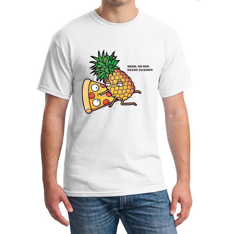 Herren Kleidung Kawaii Ananas Pizza Frucht Print T-Shirt Harajuku Ästhetische Oberteile Lässige Mode Streetwear Camiseta Hombre
