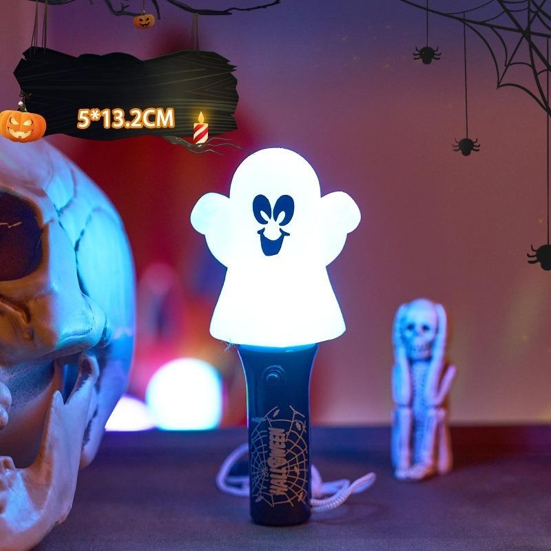 Halloween Glow Stick Pumpkin Ghost Handheld Kids LED Toys Halloween Props Small Gift Glitter Stick Party Decorations