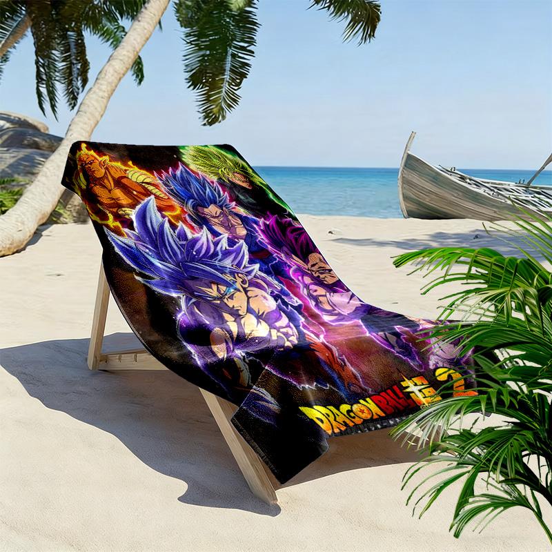 DRAGON BALL Print Beach Towel, Large Soft Quick Dry Towel for Beach Camping Swimming
