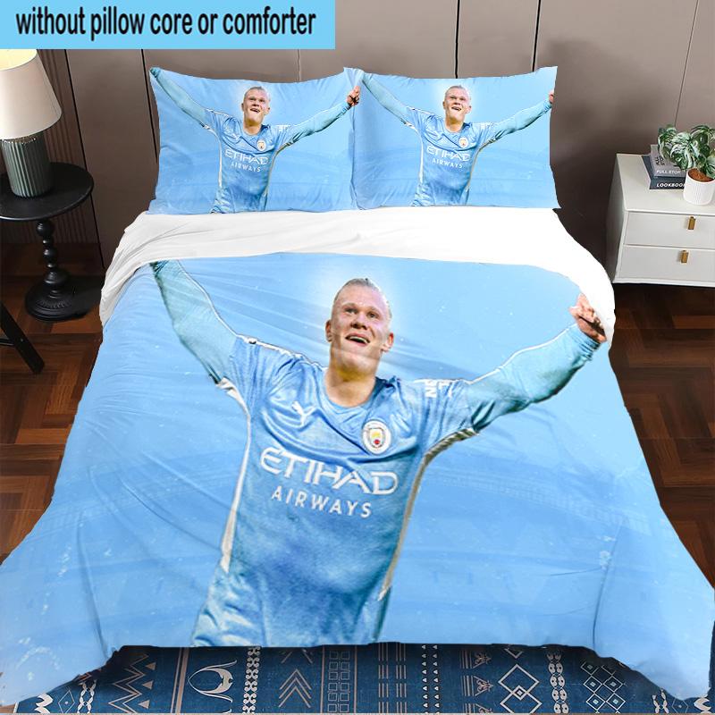 Haaland Player Pose 3PCS Bedding set,Ideal for1pc Duvet Cover And 2pcs Pillowcases Perfect for Christmas gift,Ideal for Bedroom, Dormitory