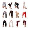 Women Girl Warm Winter Gloves Without Fingers Pompom Wrist Mittens Knit Wrist Warmer Female Fingerless Fuzzy Knitted Gloves