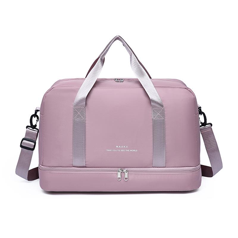 Resväska med hög kapacitet för gränsöverskridande resor med skofack, resväskefäste, hand- och crossbody-bärningsalternativ