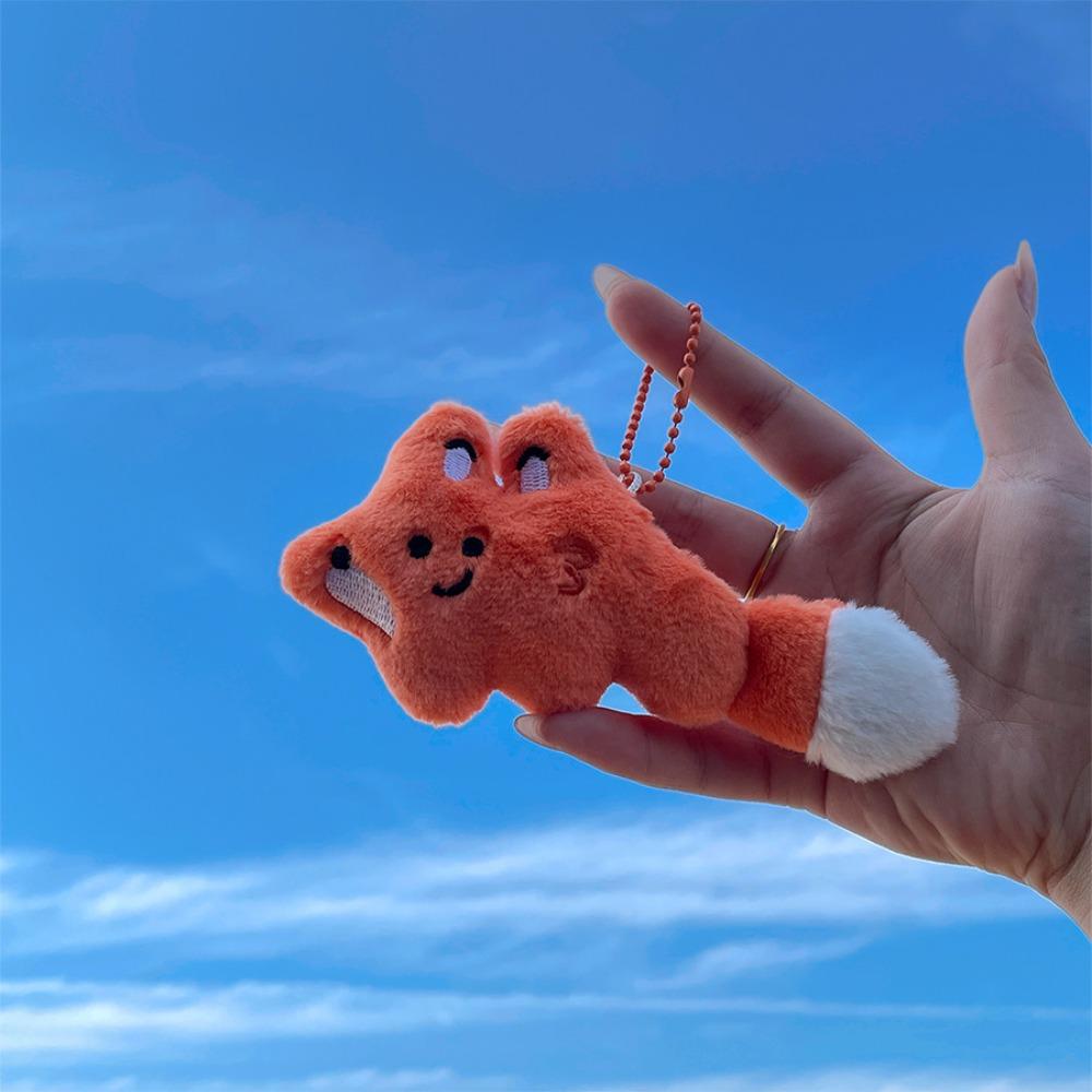 Cartoon Beanie Eyes Animal Pendant Soft Cartoon Bag Charms Creative Plush Doll Key Chain  Kids