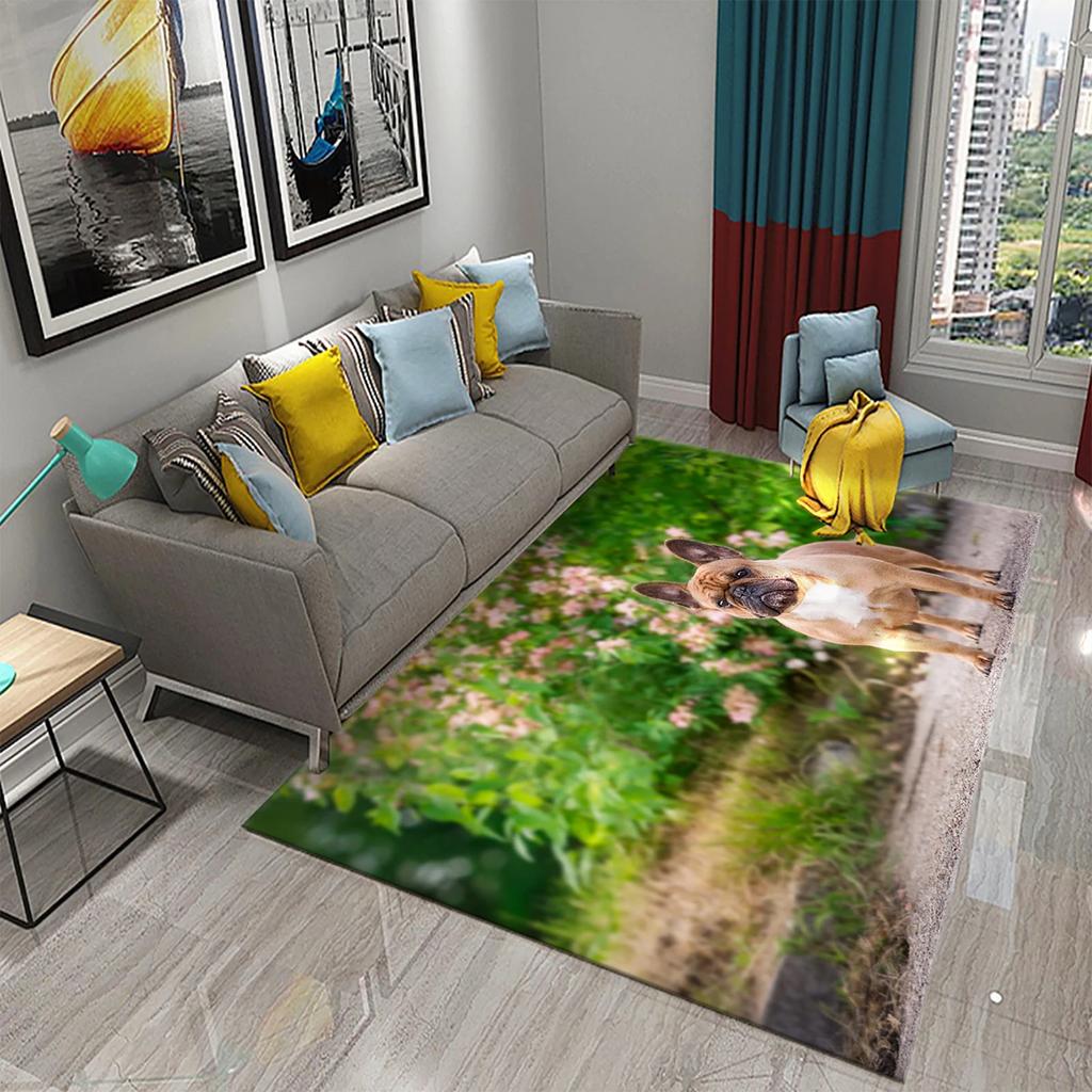 French Bulldog Carpet Lovely Animal Rugs for Bathroom Non-slip Doormat Balcony Carpet Welcome Rug Living Room Bedroom Decor Rug
