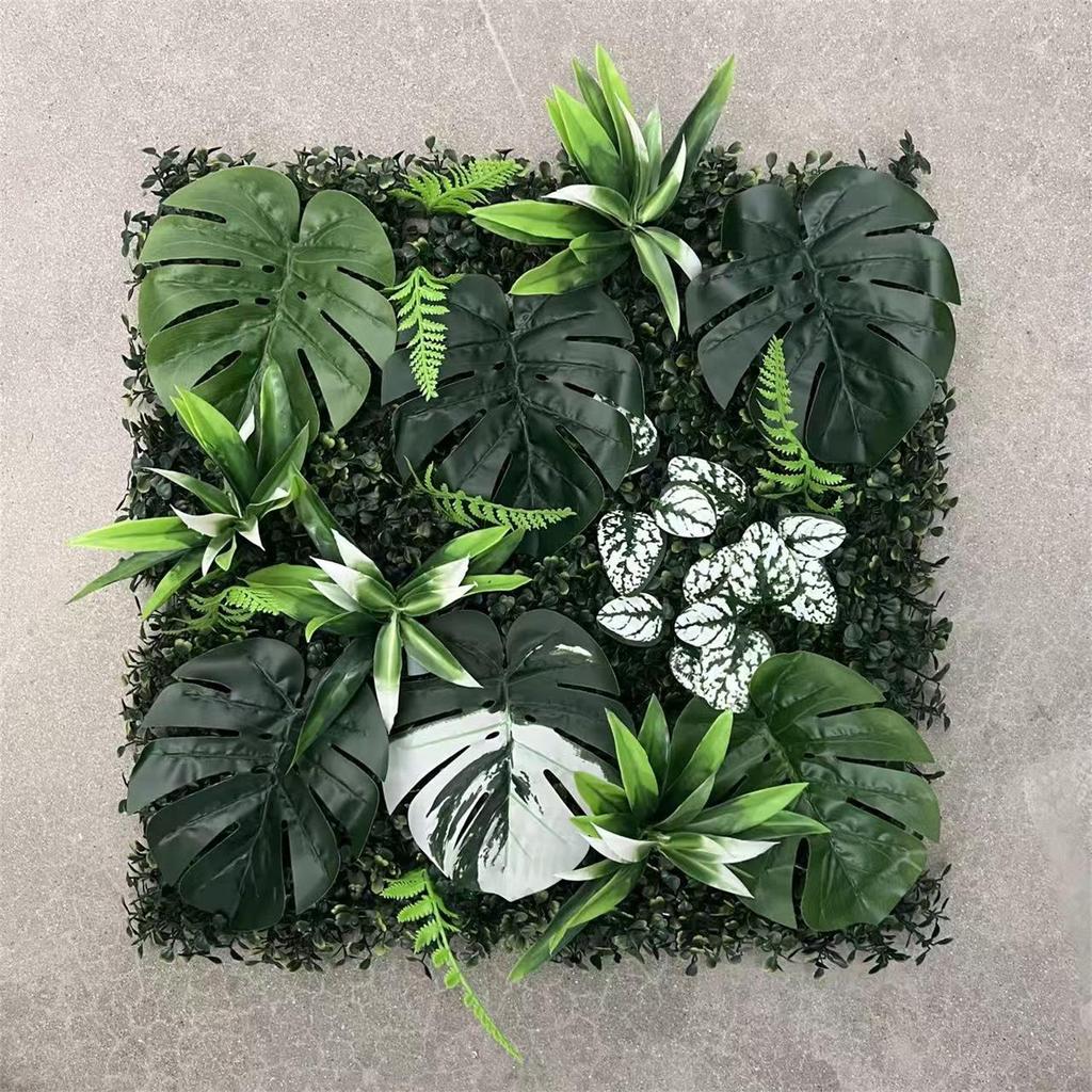 50×50cm Artificial Green Plant Wall - Plastic Vertical Garden, Fake Flower Wall, Synthetic Turf Background