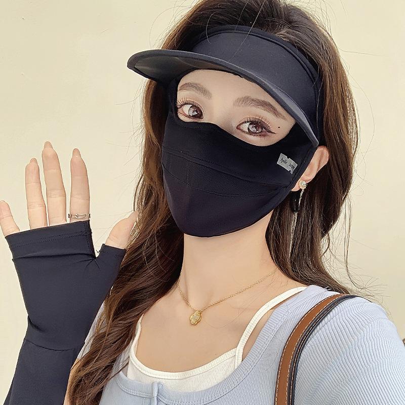 Women's Breathable Summer Sunscreen Face Mask with Brim for Cycling