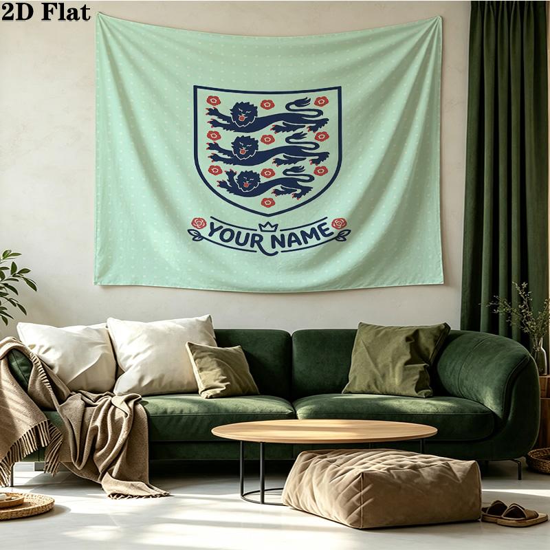 Custom Name England national team Printed Tapestry – Wall Hanging for Bedrooms, Dorms, and Home Decor