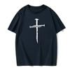 Men's Vintage T-shirt Personalized Cross Customized Short Sleeve High Quality Discount Hip Hop Sports Street Casual T-shirt