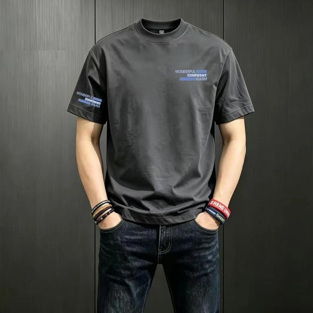 2026 Men's Slim Fit Round Neck Sports T-shirt - Versatile, High Quality, Short Sleeve, Elastic, Trendy Summer Fashion