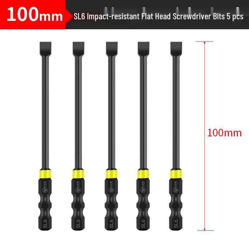 Impact-Resistant Slotted Drill & Screwdriver Bit for Electric and Pneumatic Tools