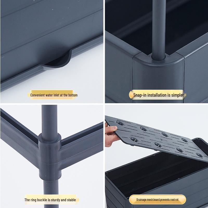Outdoor Garden Flower Pot Plastic Planter Box for Vegetables and Flowers