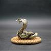 Brass zodiac snake tea table tea pet cobra small copper piece bronze carving hand handle piece office desktop decoration