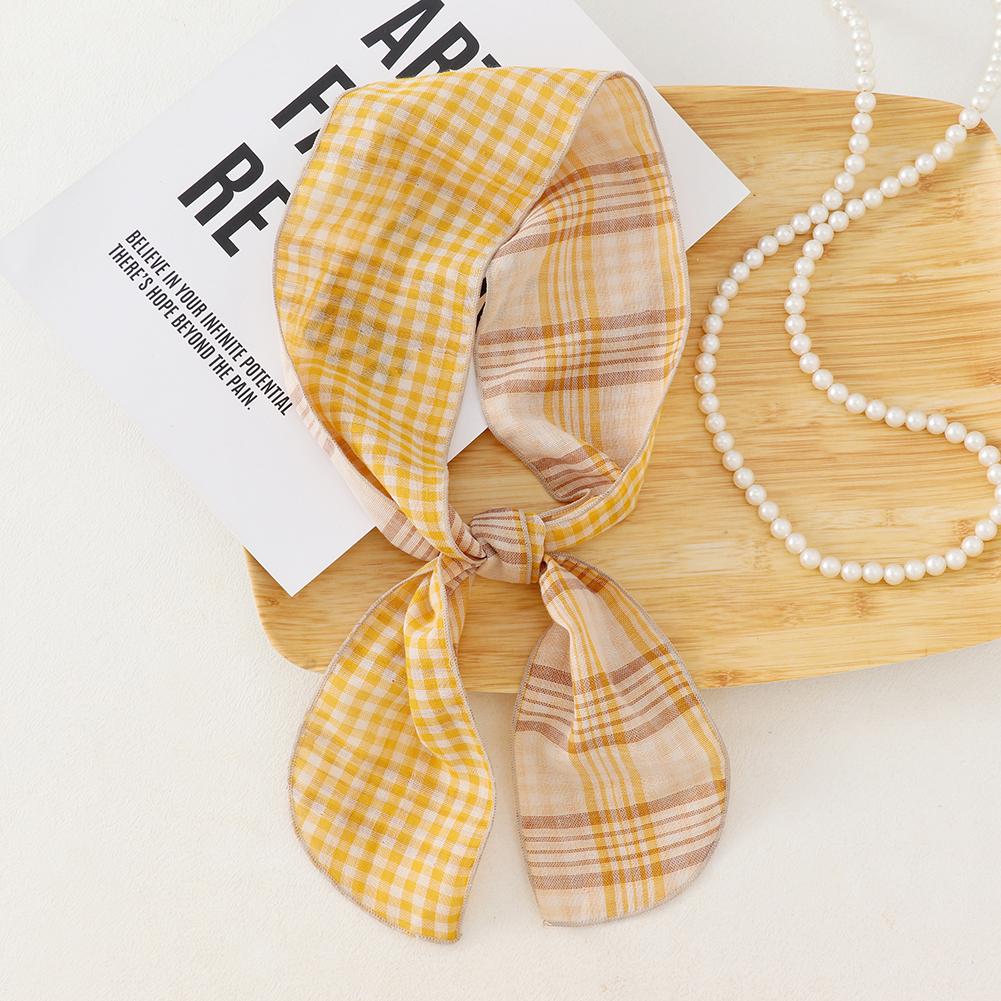 British Cotton Skinny Plaid Scarf Trendy Fashionableable Outfit Hairband Necktie Scarf Small Shawl Headscarf Neck Protection Scarf 11X120Cm