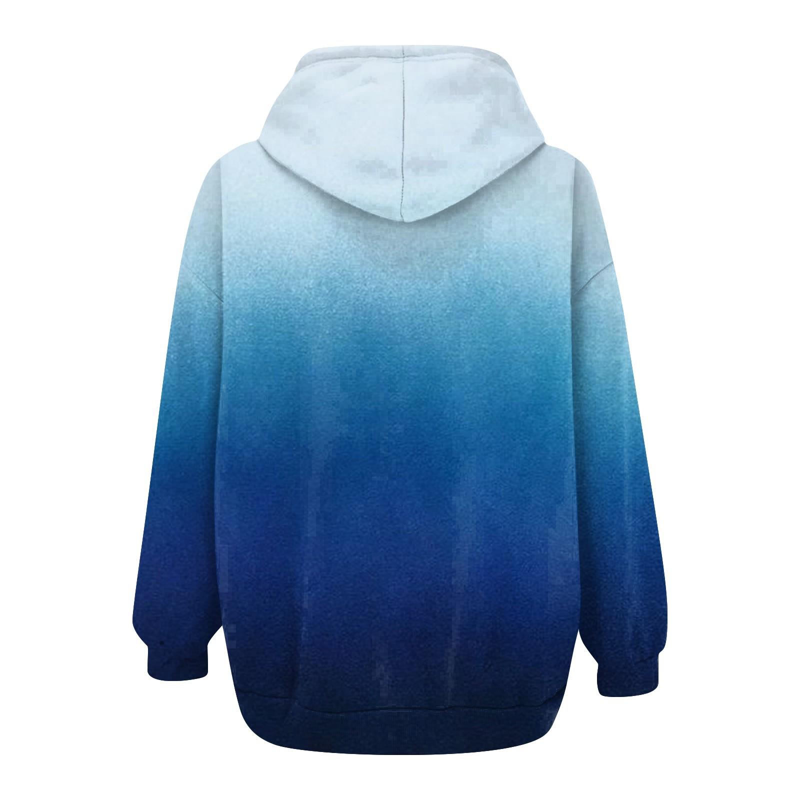 Женские повседневные модные пуловеры с градиентным принтом и длинными рукавами — фото 4