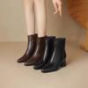 Moda Saltos Médios Mulheres Bico Fino Botas Curtas Elegantes Sapatos de Salto Moda Inverno Botins Chelsea 2025 Novos Scarpins Vestido Zapatillas