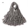 % rayon pleated solid color human cotton two-end beard bag headscarf female, new breathable soft scarf