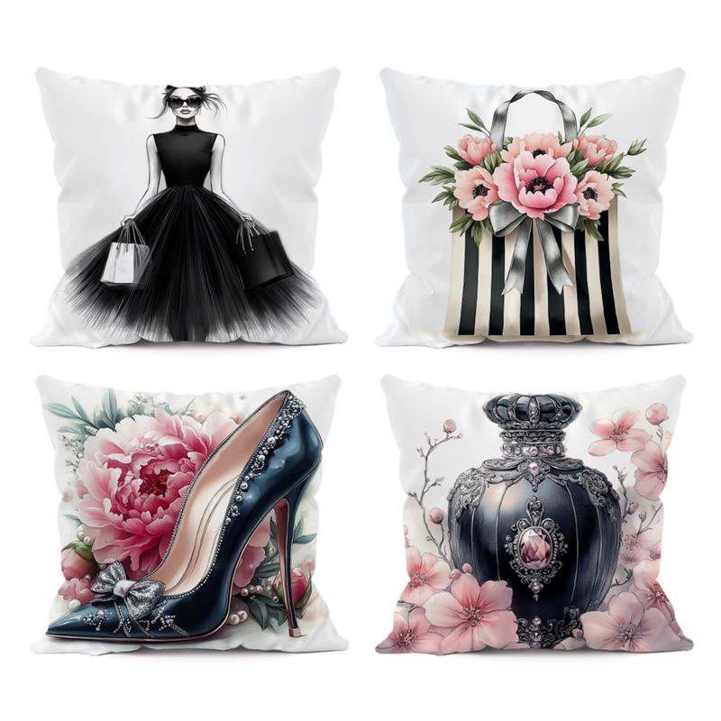 Fashion Women Cushion Pillowcase Printed Polyester 45X45Cm Throw Pillowcover Decorative Sofa Cushion Pillowslip Home Decor