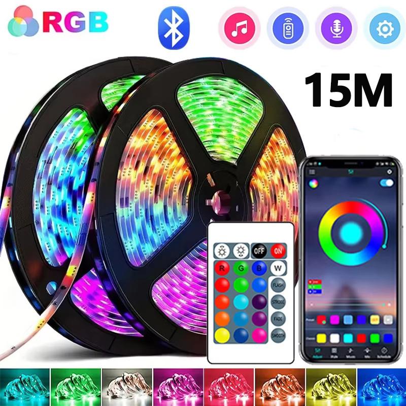1M-30M RGB LED Strip Light Bluetooth APP Control Color Changing Light Flexible LED Lamp Tape For TV BackLight Room Decoration