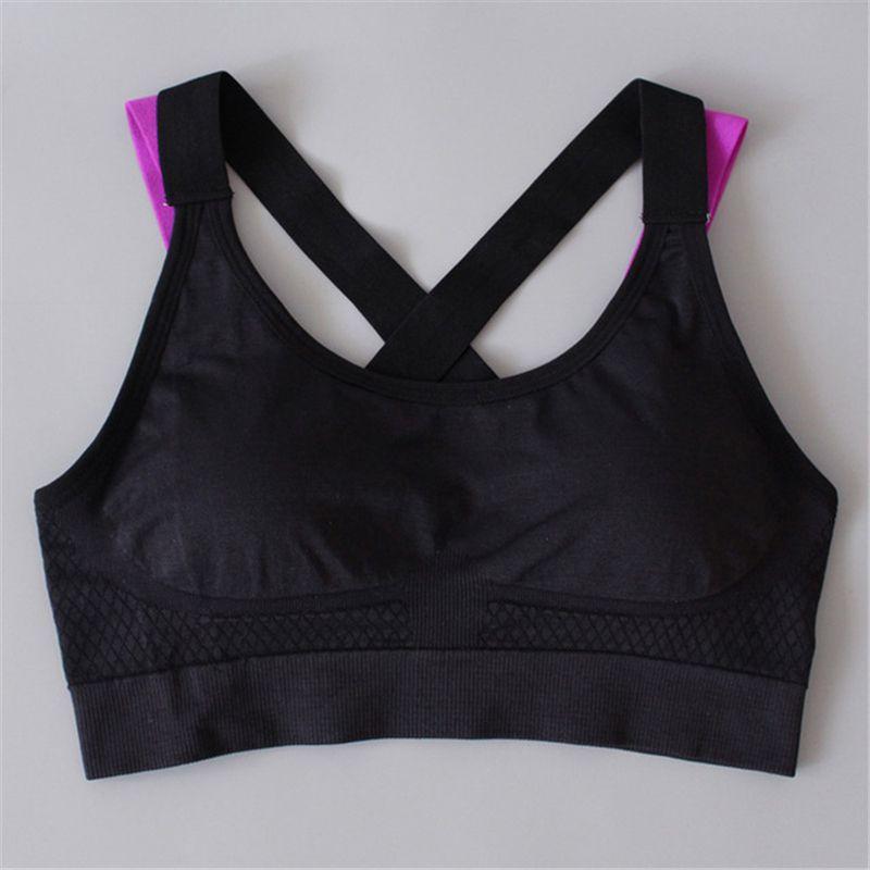 Lovely Push Up Sports Bra With Cross Straps For Yoga And Fitness Activities