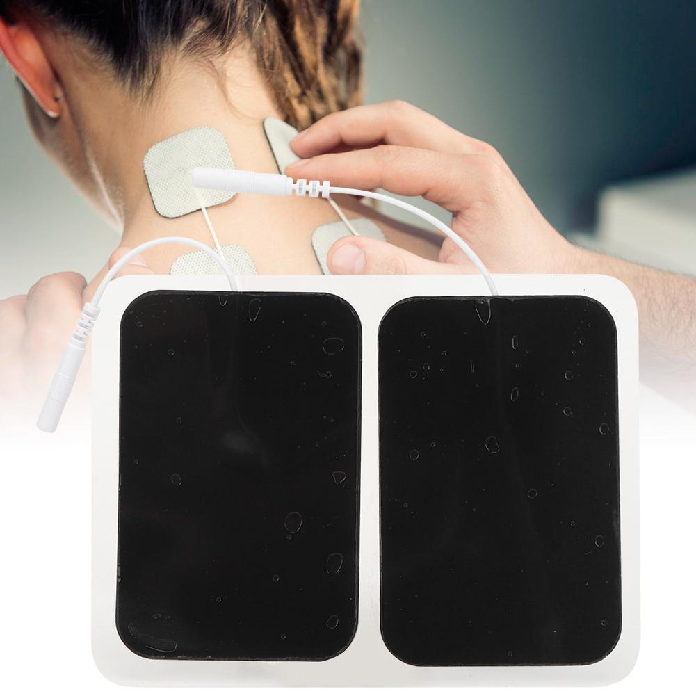20Pcs Physical Therapy Electrode Pads 6x9cm Nonwovens 2.0 Holes Silicone Contact Pin Electrode