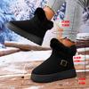Fashion Fashion Buckle Faux Fur Snow Boots for Women Warm Plush Lining Platform Winter Boots Woman Non Slip Faux Suede Ankle Botas Mujer