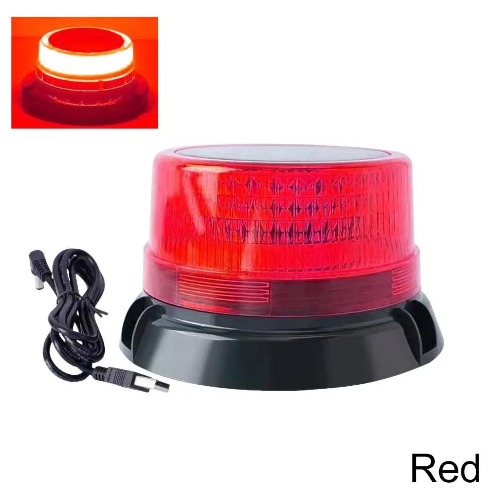 Solar Vehicle Traffic Warning Lights Flashing Beacon Signal Lamp Magnetic Emergenc Police Warning Light Waterproof Night Ba L9F7