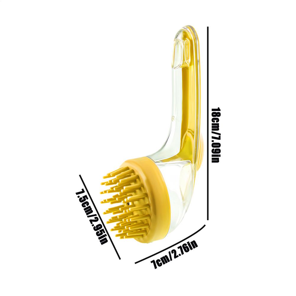 

Щетка для купания питомцев 2 в 1, щетка для купания собак со встроенным дозатором шампуня, щетка для мытья питомцев, щетка для груминга и массажа собак и кошек жёлтый