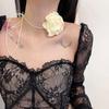 Flower Collar Choker Necklace Soft Fabric Flower Choker Tie Fabric Flower Chokers Cloth Accessories for Women Teen Girls