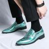 Men's Pointed Toe Leather Wedding Loafers – Large Size, Slip-On Formal Dress Shoes