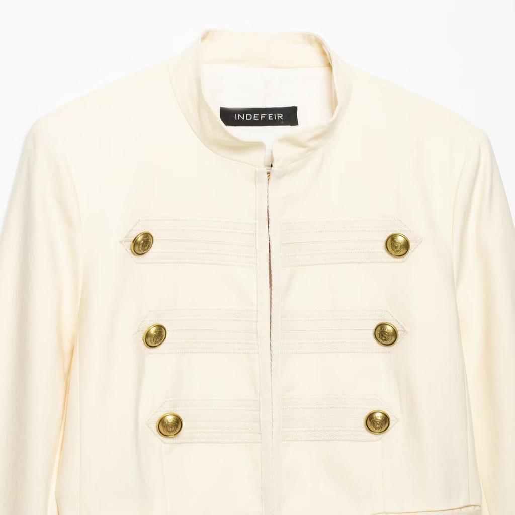 2026 Summer New Arrival: European and American Cross-border Women's Street Fashion Button-Up Slim Jacket W085 368886