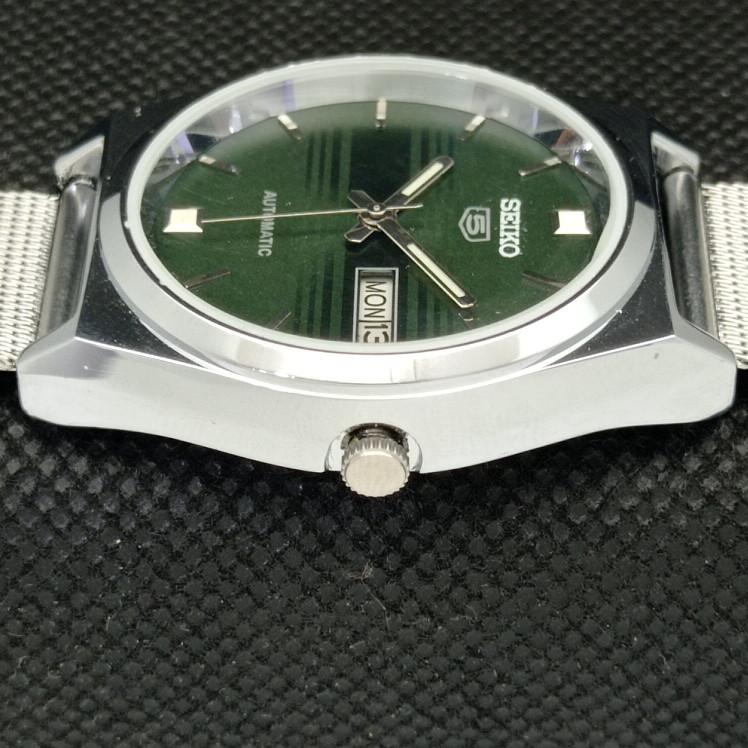 Generalüberholte Vintage-SEIKO 5 Auto 6309A, japanische Herrenuhr, grün, D/D, 593c-a314829-9, SKU593c-a314829