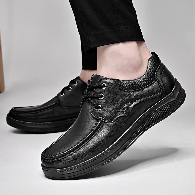 Fashion Men Genuine Leather Shoes Lace Up Oxfords Outdoor Antiskid Sneakers Breathable Casual Shoe Lace-Up Designer Vulcanized Shoes