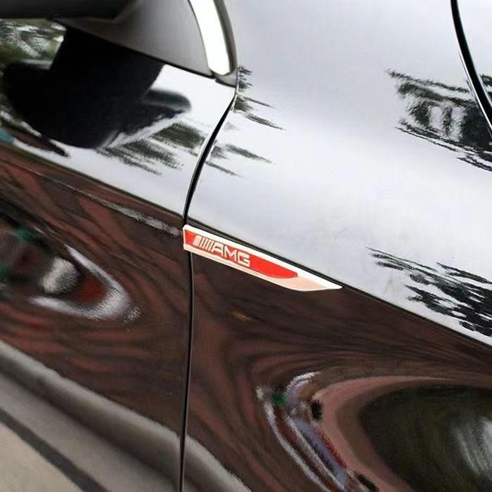 Benz amg 2pcs 3D Metal Car Fender Side Wing Emblem Badge Sticker JSYZB-DJ-AMG For Mercedes benz AMG W212 W176 CLA CLS Interior Mouldings