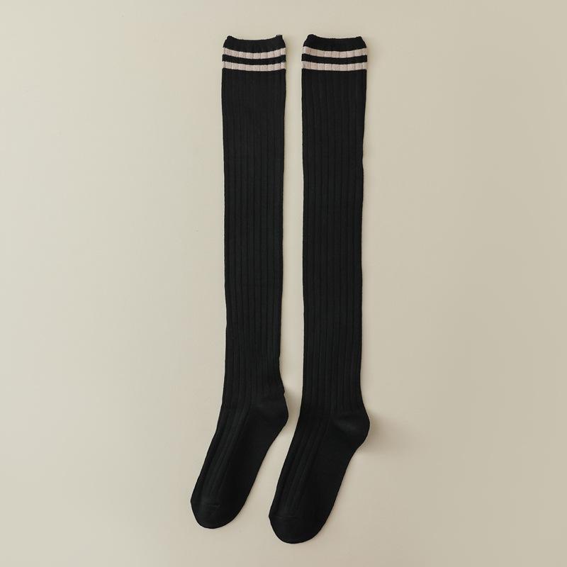 Japanese Style Women Stockings College Style School Girls Long Socks Stockings Cotton Knitting Solid Color Thigh High Stockings
